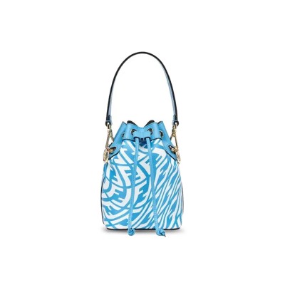 FENDI BLUE GLAZED CANVAS MINI BAG 8BS010AFL1F1E8L (18*12*10cm)